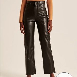 Abercrombie & Fitch Vegan Leather Ankle Straight Pants